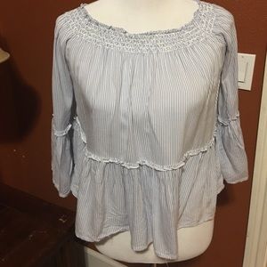 American Eagle smocked ruffle Blouse